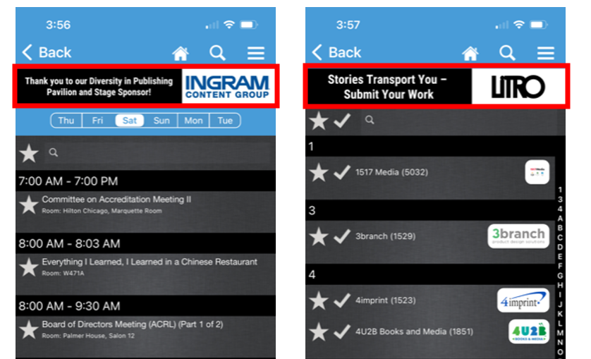 mobile app sub-page ads